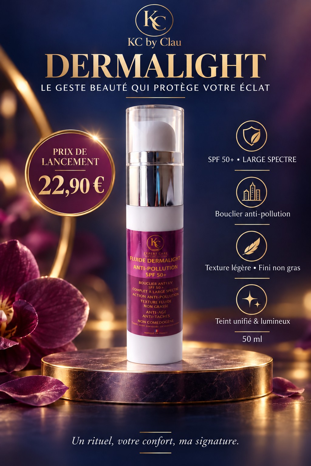 Affiche originale KC by Clau : Dermalight SPF 50+